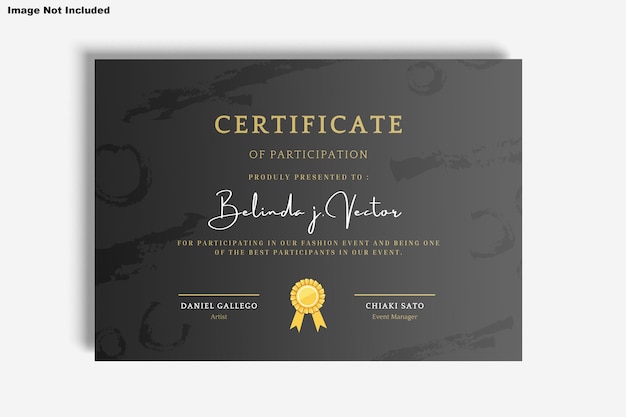 Certificate design mockup