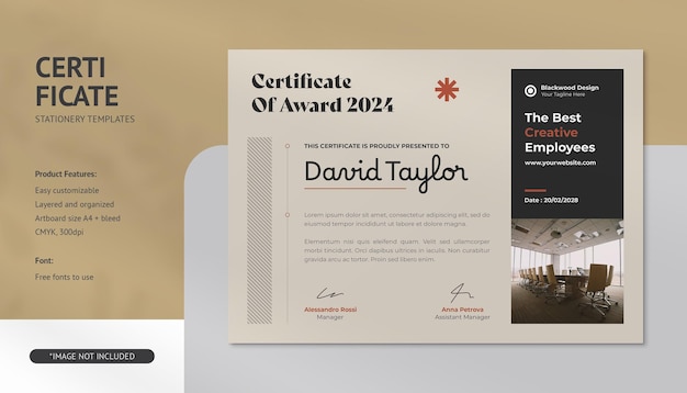 PSD certificate templates