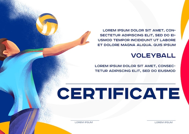 Certificate volleyball