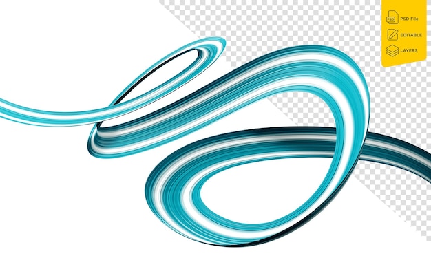 PSD cervical cancer awareness month abstract teal and white ribbon symbol 3d illustration