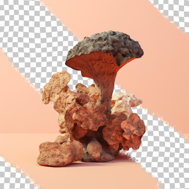 PSD chaga mushroom against transparent background