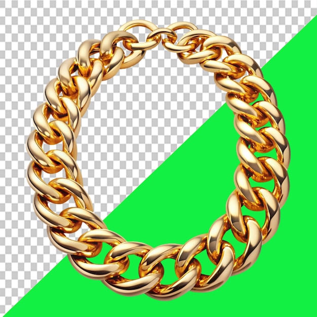 chain gold large on transparent background