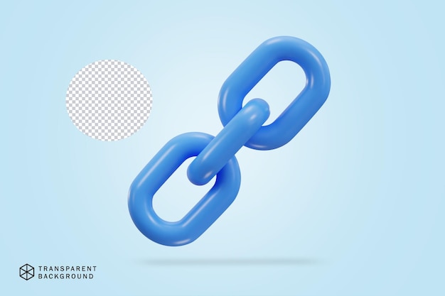 PSD chain link backlink link icon 3d render