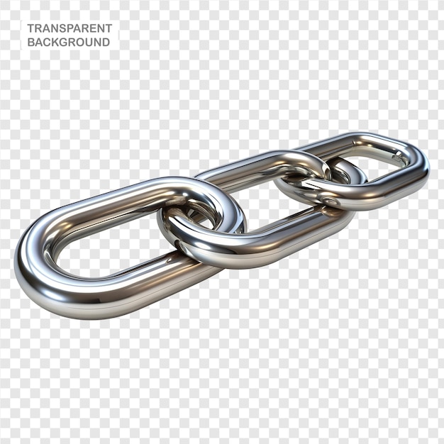 Chain links made of metal illustration of a 3D rendering isolated on a white backdrop