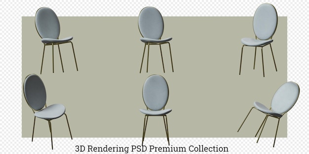 Chair furniture set 3d rendering