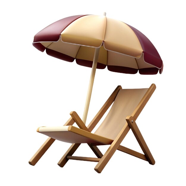 PSD a chair and a umbrella are shown with a brown umbrella