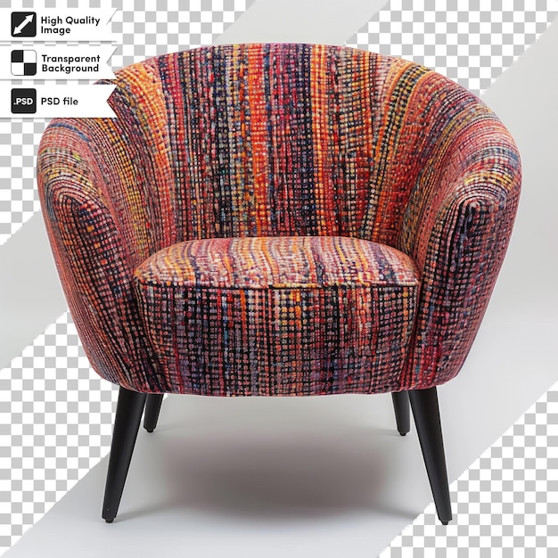 a chair with a colorful pattern on it