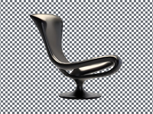 Chair with a curved back color isolated on transparent background