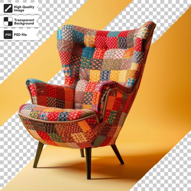 PSD a chair with a geometric pattern on it and the word quot x quot on the back