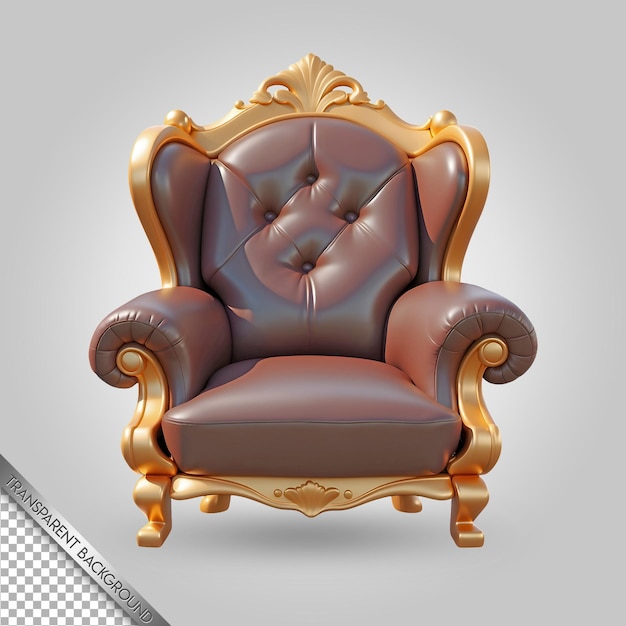 a chair with a gold and black design on the back