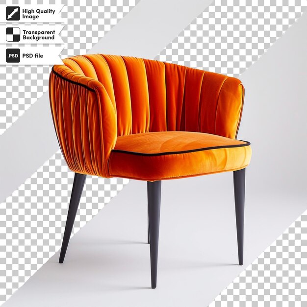 PSD a chair with a orange cover that says quot com quot on it