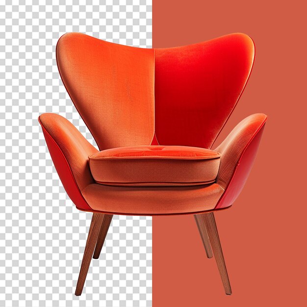 PSD a chair with a red back that says quot the back of it quot png isolated on transparent background