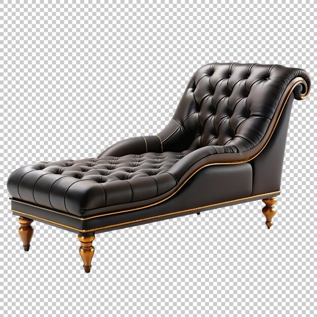 PSD a chaise lounge in black against on transparent background