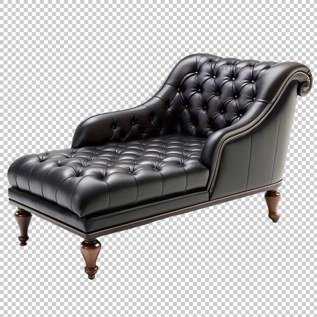 PSD a chaise lounge in black against on transparent background