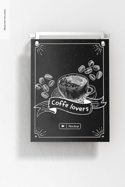 Chalkboard Café Menu Mockup, Front View