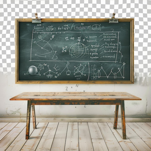 PSD a chalkboard with the word math on it is written on it