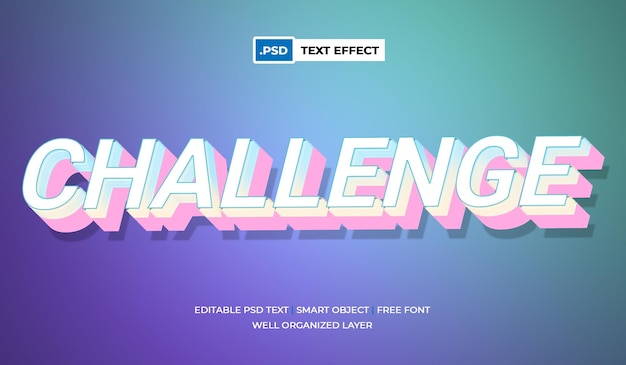 Challenge text effect with modern style