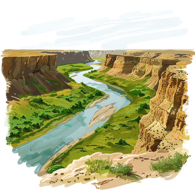 PSD chambal valley indian illustration realistic