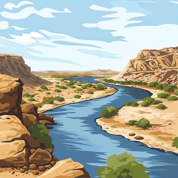 PSD chambal valley indian illustration