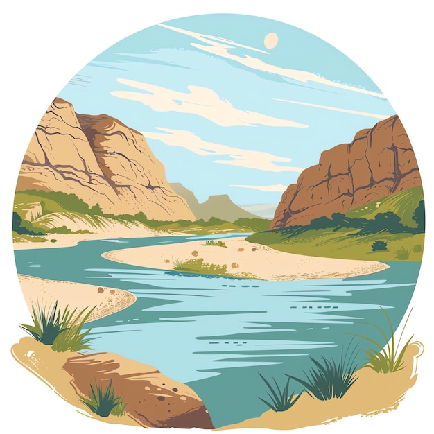 PSD chambal valley indian illustration