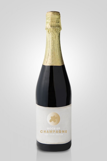 Champagne bottle mockup 