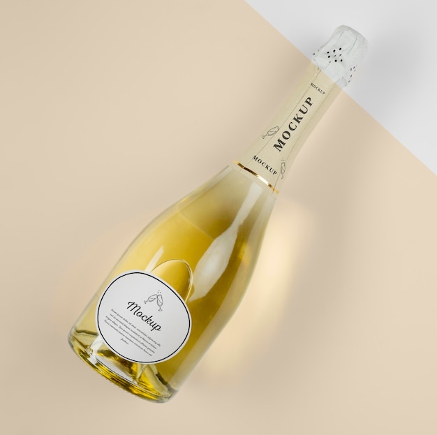 Champagne bottle with mock-up