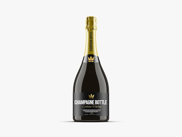 Champagne glass bottle Premium Mockup