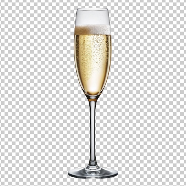 champagne glass set on transparent background