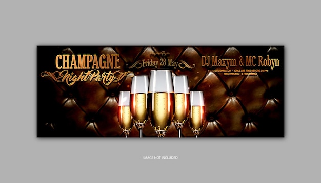 Champagne Night Party Facebook Cover Template