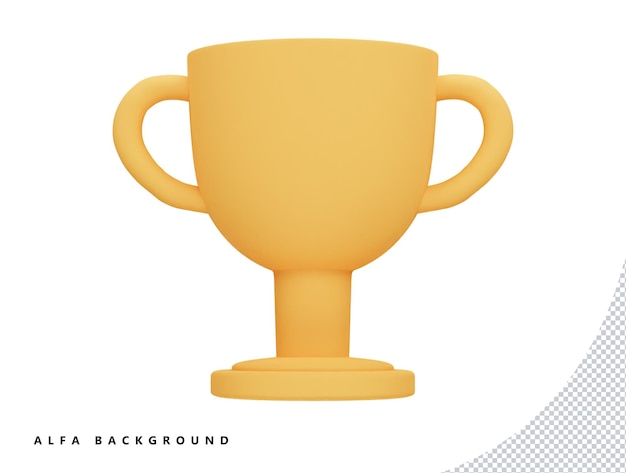 Champion trophy cup concept 3d vector icon