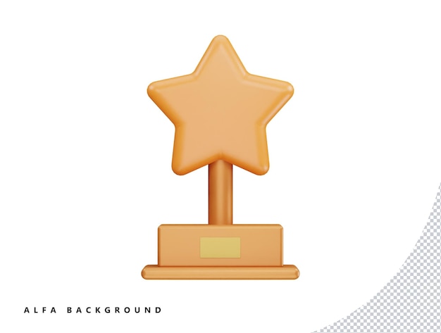 Champion Trophy with 3d vector icon cartoon minimal style