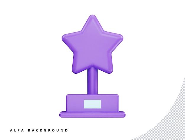 Champion Trophy with 3d vector icon cartoon minimal style