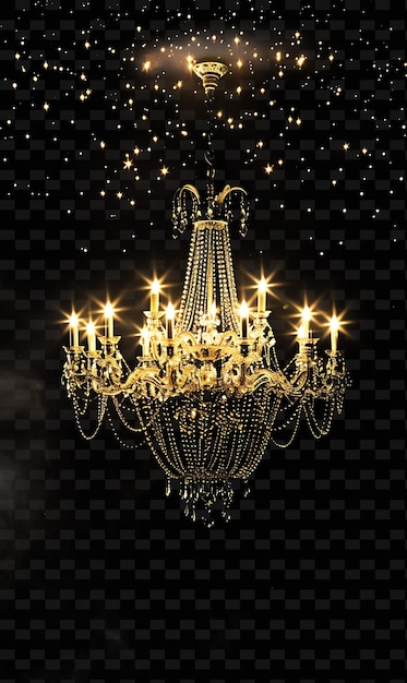 PSD a chandelier with lights on a black background