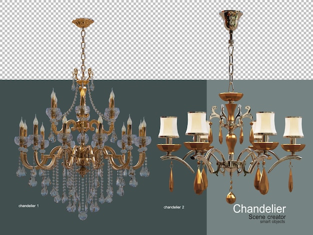 Chandeliers of various styles