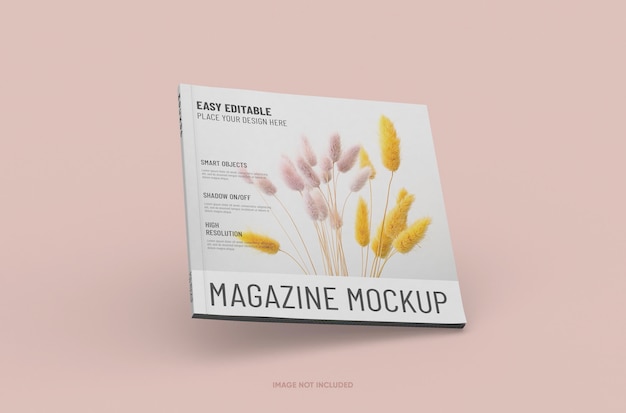 Changeable high quality easy editable square magazine mockup