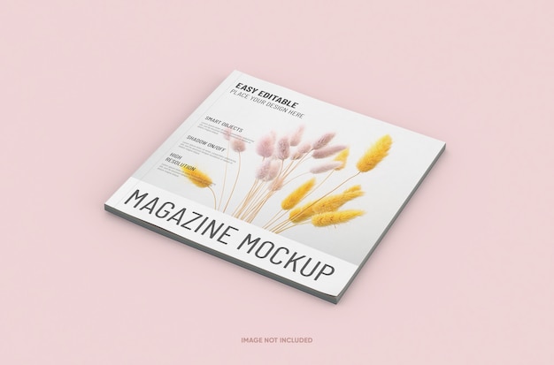 Changeable high quality easy editable square magazine mockup