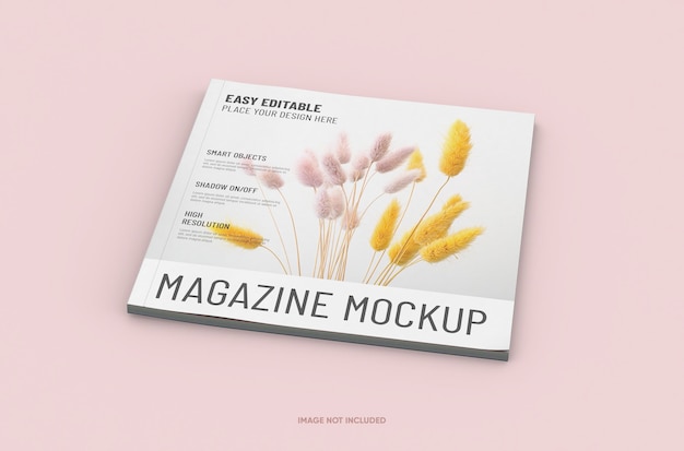 Changeable high quality easy editable square magazine mockup