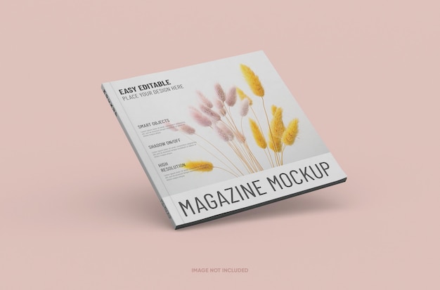 Changeable high quality easy editable square magazine mockup