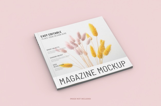 Changeable high quality easy editable square magazine mockup