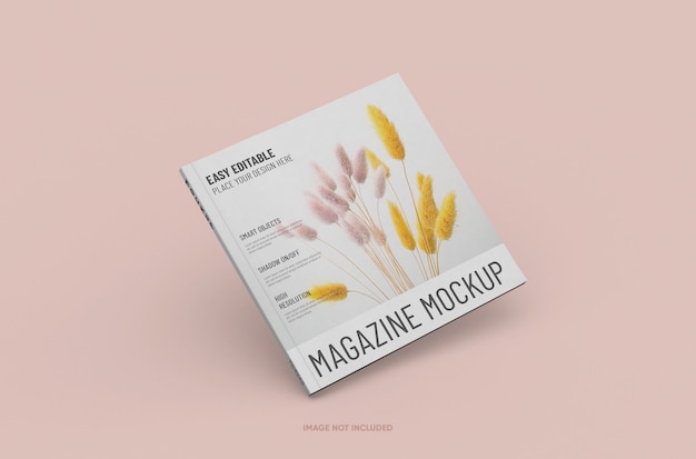 Changeable high quality easy editable square magazine mockup