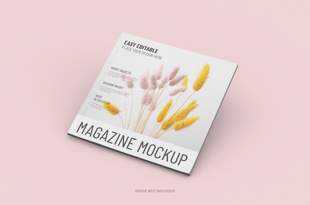 Changeable high quality easy editable square magazine mockup