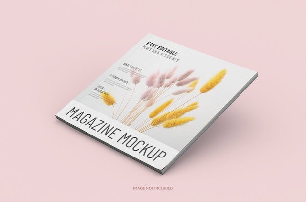 Changeable high quality easy editable square magazine mockup