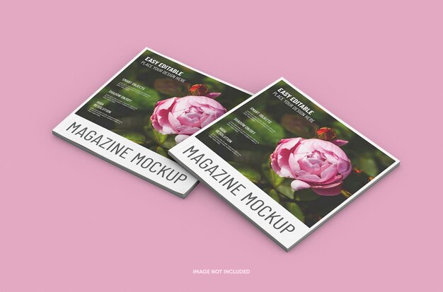 Changeable high quality easy editable square magazine mockup