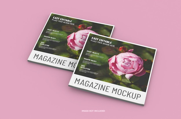 Changeable high quality easy editable square magazine mockup