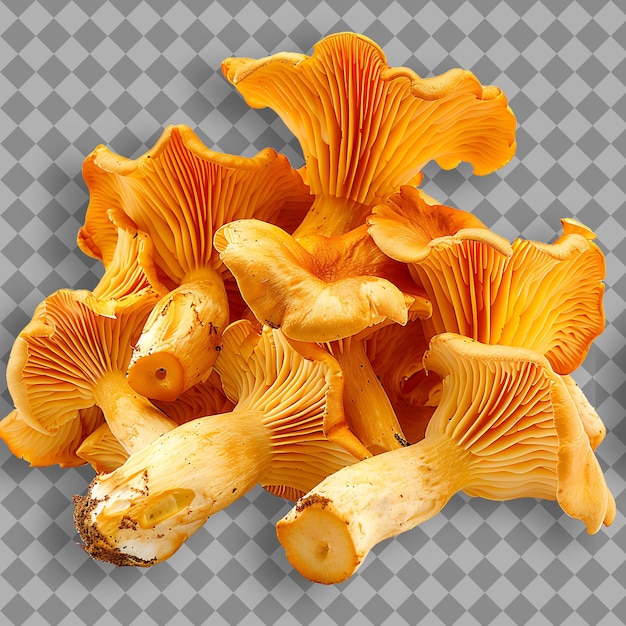 Chanterelle Mushrooms Herb Type Cantharellus Cibarius Form O Isolated Object on Clean Background