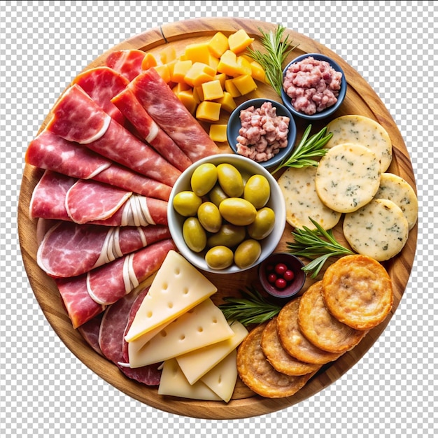 PSD charcuterie board with cold cuts fresh fruits and cheese on a picnic cloth