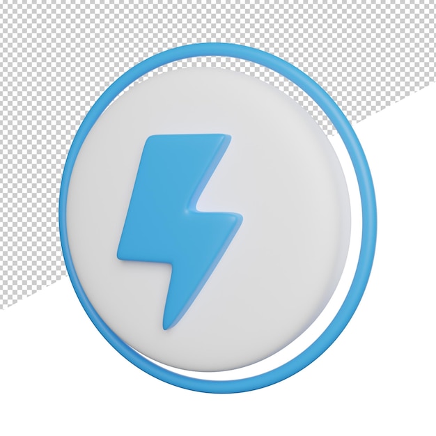 Charging Icon Sign side view 3d rendering icon illustration on transparen background