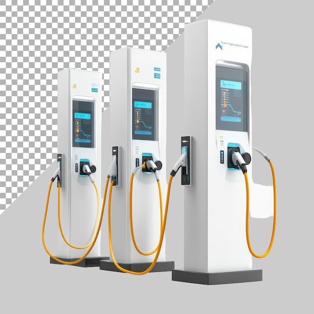 PSD charging stations on white background