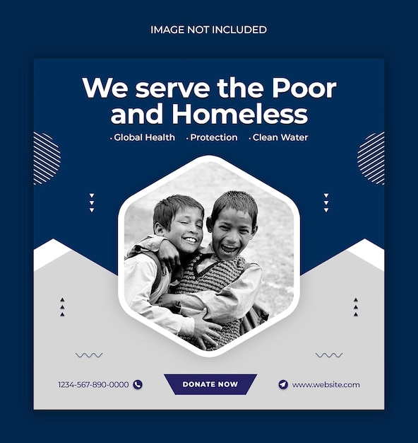 Charity activity campaign Instagram post web banner or social media banner template