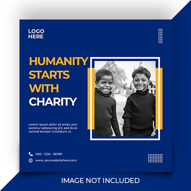 Charity banner social media post template Premium Psd